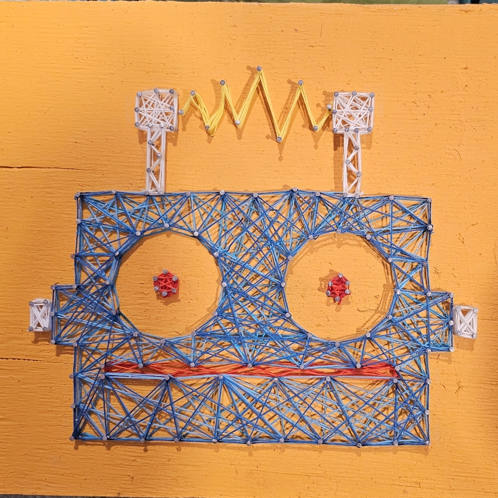 Colorful String Art Robot Wall Decor
